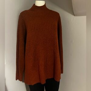 LOFT Warm Knit Sweater in Deep Orange